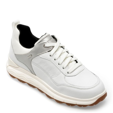 Pantofi GEOX albi, D3626D, din piele naturala