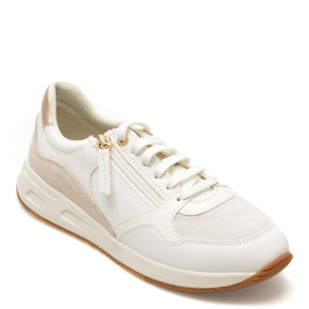 Pantofi GEOX albi, D36NQB, din piele naturala