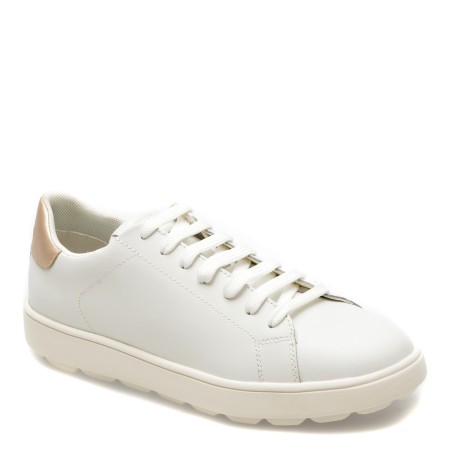 Pantofi GEOX albi, D45WEA, din piele naturala