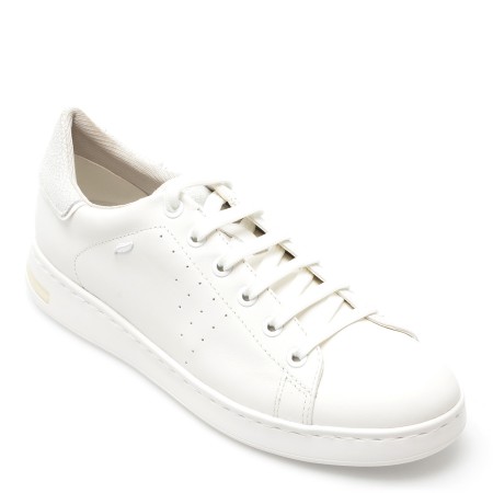 Pantofi GEOX albi, D621BA, din piele naturala