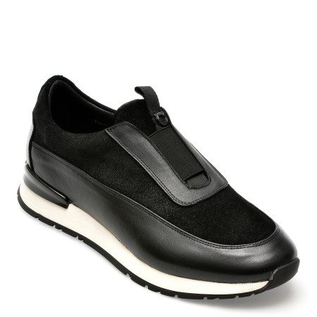 Pantofi OTTER negri, 7181, din piele naturala