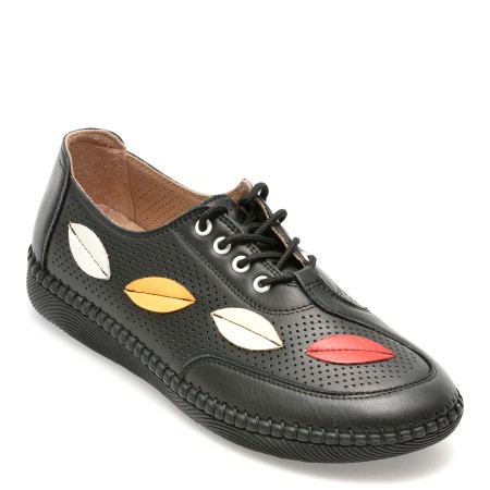 Pantofi OZIYS negri, 22110, din piele naturala