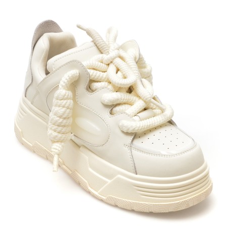 Pantofi sport EPICA albi, 2309171, din piele naturala
