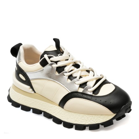 Pantofi sport FLAVIA PASSINI alb-negru, 6073, din piele naturala