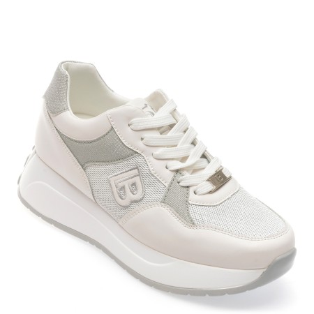 Pantofi sport LAURA BIAGIOTTI albi, 8414, din material textil