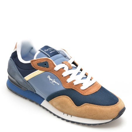 Pantofi sport PEPE JEANS bleumarin, LONDON CLASS,  din material textil