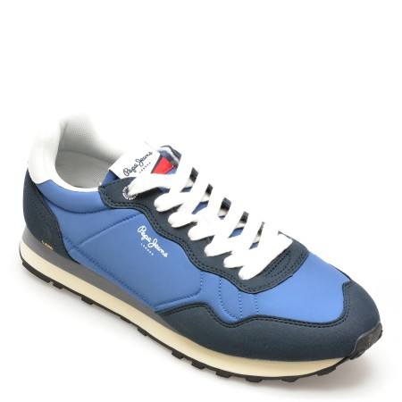 Pantofi sport PEPE JEANS bleumarin, NATCH BASIC,  din material textil