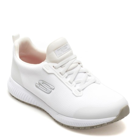 Pantofi sport SKECHERS albi, SQUAD SR, din material textil