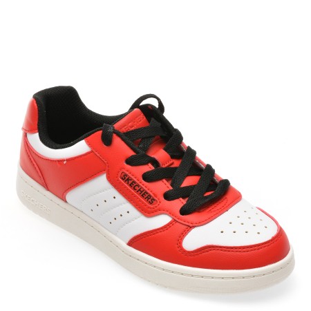 Pantofi sport SKECHERS rosii, 405639L, din piele ecologica