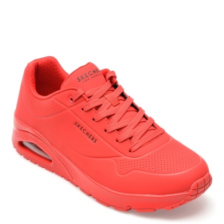 Pantofi sport SKECHERS rosii, UNO, din piele ecologica