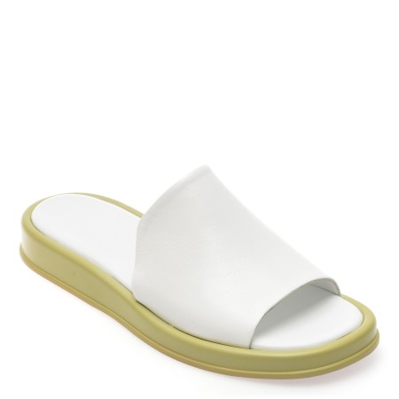Papuci casual FLAVIA PASSINI albi, 347884, din piele naturala