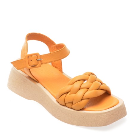 Sandale casual FLAVIA PASSINI portocalii, 3471006, din piele naturala
