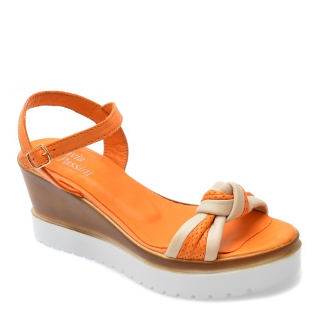 Sandale casual FLAVIA PASSINI portocalii, 8205, din piele naturala