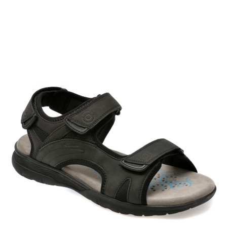 Sandale casual GEOX negre, U25ELA, din piele ecologica