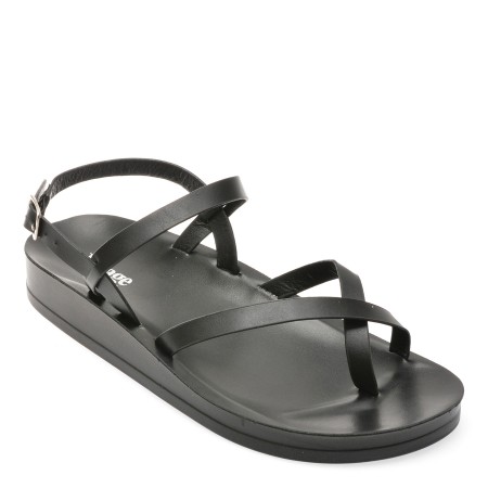 Sandale casual IMAGE negre, 110728, din piele ecologica