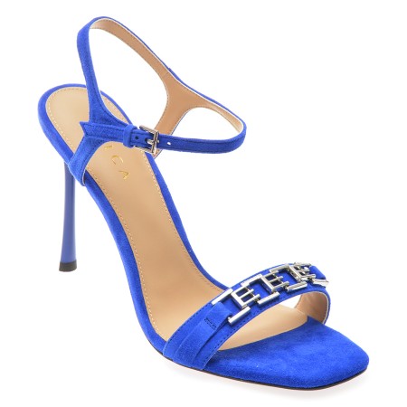 Sandale elegante EPICA albastre, 9716, din piele intoarsa
