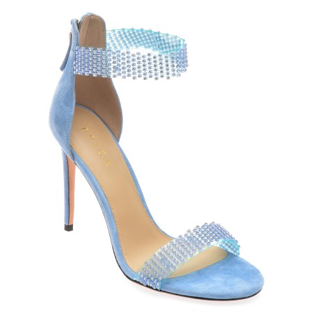 Sandale elegante EPICA albastre, 972889, din piele intoarsa
