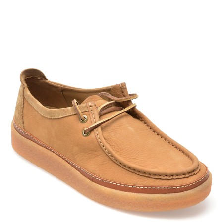 Mocasini casual CLARKS maro, CLARKWOOD MOC, din piele naturala, barbati