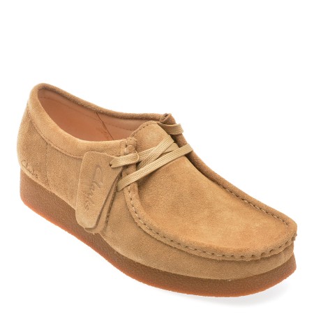 Mocasini casual CLARKS maro, WALEVSH, din piele intoarsa, femei