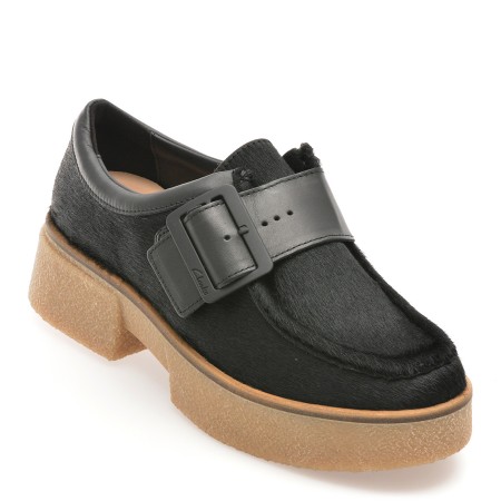 Mocasini casual CLARKS negri, LINOMON, din piele naturala, femei