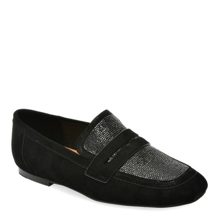 Mocasini casual EPICA negri, 12G19, din piele intoarsa, femei