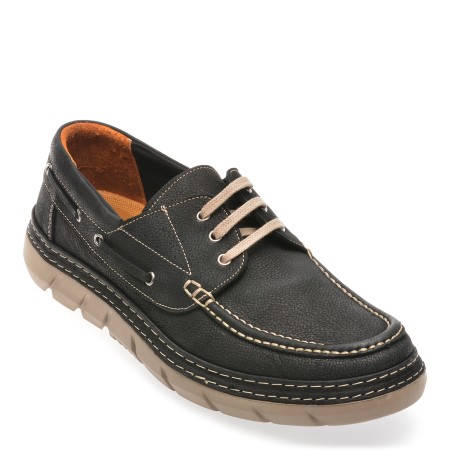 Mocasini casual PANORAMA negri, 4172480, din nabuc, barbati