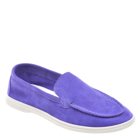 Mocasini casual SHOES mov, 3701, din piele intoarsa, femei