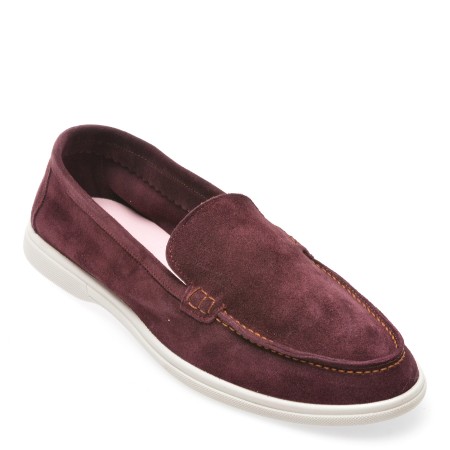 Mocasini casual SHOES visinii, 3701, din piele intoarsa, femei