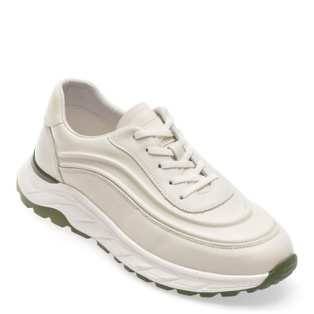 Pantofi casual EPICA albi, 359, din piele naturala, barbati