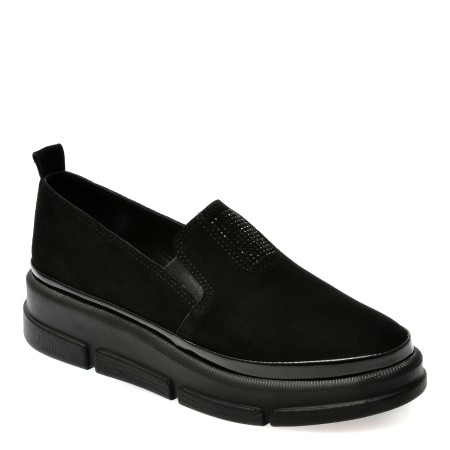 Pantofi casual EPICA negri, 387309, din piele intoarsa, femei