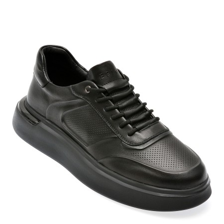 Pantofi casual EPICA negri, D3513, din piele naturala, barbati