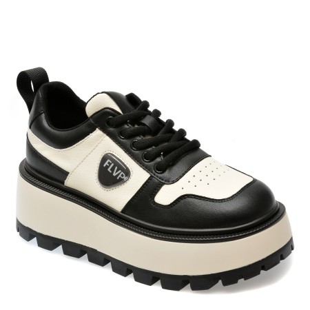 Pantofi casual FLAVIA PASSINI alb-negru, 1050, din piele naturala, femei