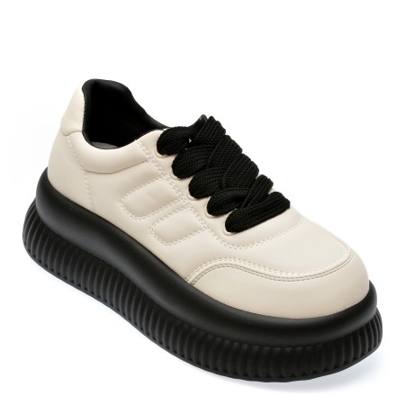 Pantofi casual FLAVIA PASSINI alb-negru, 11921, din piele ecologica, femei