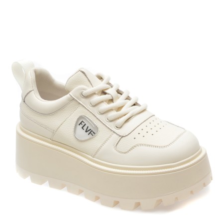 Pantofi casual FLAVIA PASSINI albi, 1050, din piele naturala, femei
