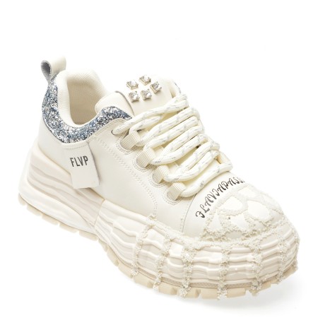 Pantofi casual FLAVIA PASSINI albi, 20246, din piele naturala, femei