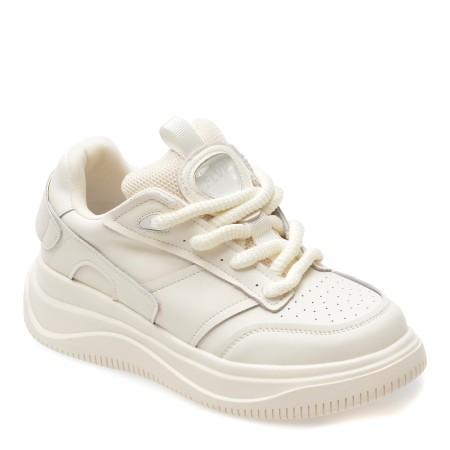Pantofi casual FLAVIA PASSINI albi, 230939, din piele naturala, femei