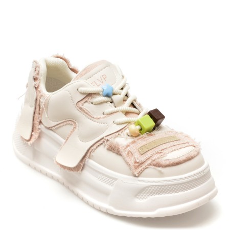 Pantofi casual FLAVIA PASSINI albi, 231437, din piele naturala, femei