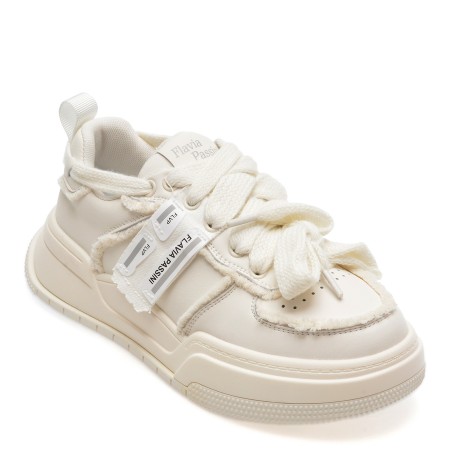 Pantofi casual FLAVIA PASSINI albi, 800226, din piele naturala, femei