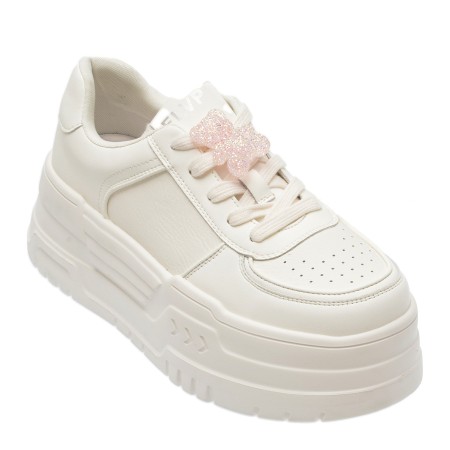 Pantofi casual FLAVIA PASSINI albi, A191, din piele naturala, femei