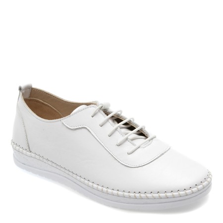 Pantofi casual FLAVIA PASSINI albi, CS581, din piele naturala, femei