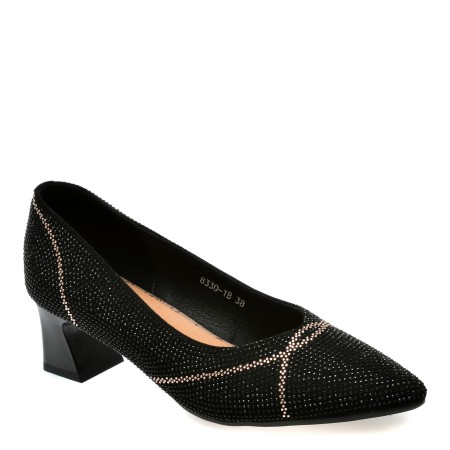 Pantofi casual FLAVIA PASSINI negri, 83301, din material textil, femei