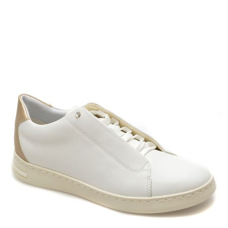 Pantofi casual GEOX albi, D451BA, din piele naturala, femei