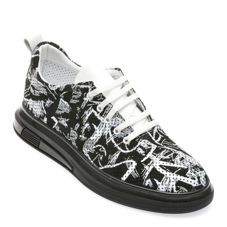 Pantofi casual GRYXX alb-negru, 1816000, din nabuc, femei