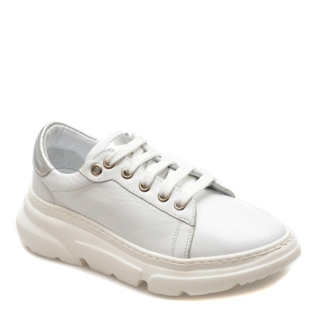 Pantofi casual GRYXX albi, 1187099, din piele naturala, femei