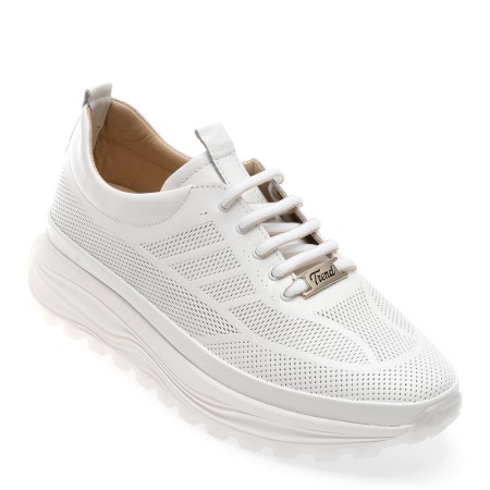 Pantofi casual GRYXX albi, 251276, din piele naturala, femei