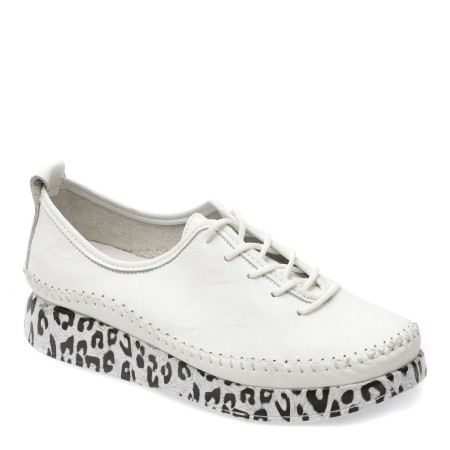 Pantofi casual GRYXX albi, 437, din piele naturala, femei