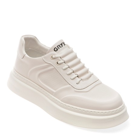 Pantofi casual GRYXX albi, 803, din piele naturala, barbati