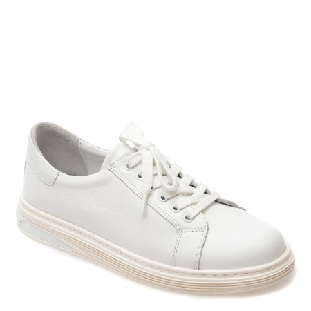 Pantofi casual GRYXX albi, BL4027, din piele naturala, femei