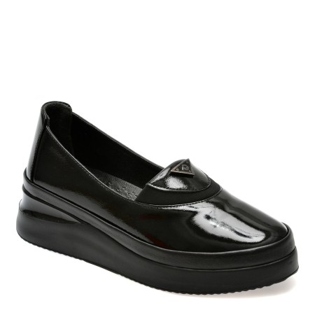 Pantofi casual GRYXX negri, 106001, din piele naturala lacuita, femei
