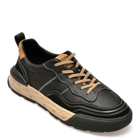 Pantofi casual GRYXX negri, D3507, din piele naturala, barbati